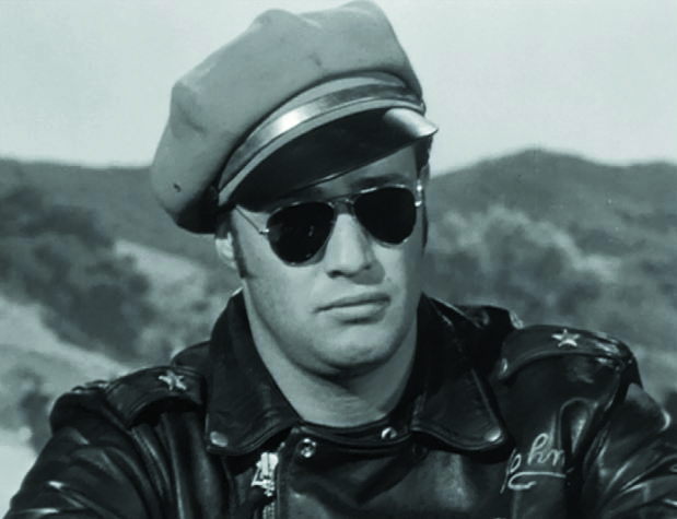Marlon Brando in aviator sunglasses.