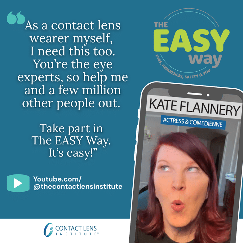 Comedienne Kate Flannery Recommends The EASY Way for Contact Lens ‘Office’ Use