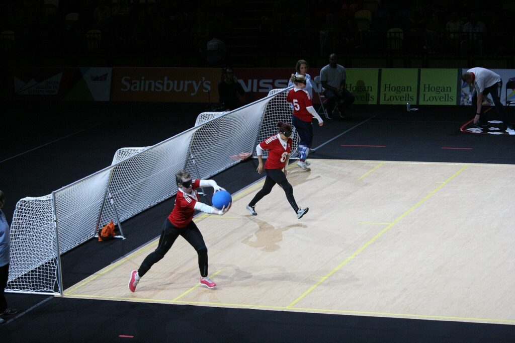 goalball players in action