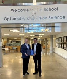 Left to right; Bruce Miles, General Manager, Professional Solutions and Head of HumanWare, EssilorLuxottica Canada, Ben Thompson Director, School of Optometry and Vision Science
