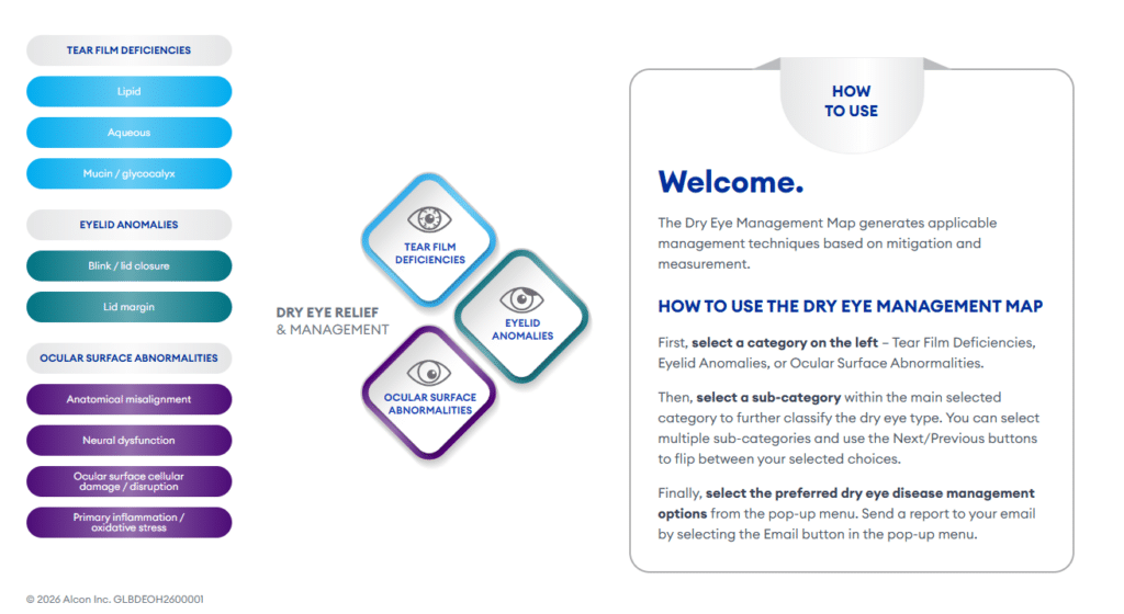WCO Alcon Dry Eye Management Map web tool