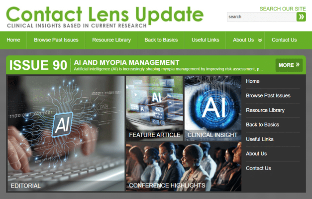 Contact Lens Update Issue 90 AI and Myopia Management
